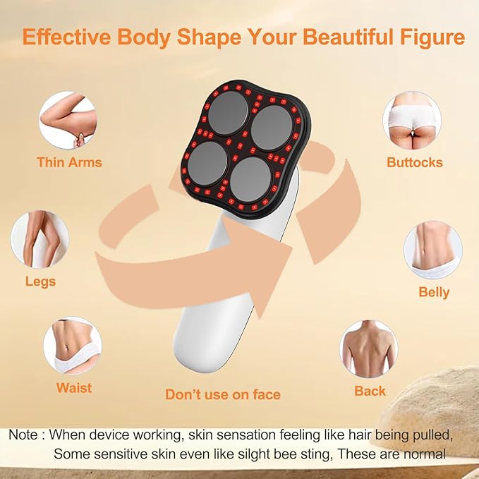 Upgraded Body Sculpting Machine - Cordless Handheld Massager for Belly Waist Arms Legs Butt – Skin Firming Tool for Women