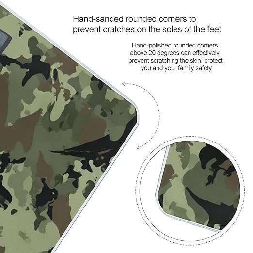 Smart Scale for Body Weight Digital Bathroom Weighing Scale Energy Saving Scale Cool Green Camo Army Camouflage