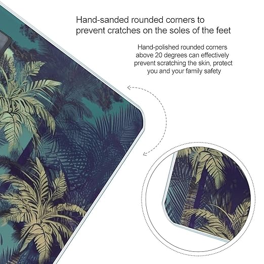 Fantasy Palm Tree Jungle Digital Bathroom Scale for Body Weight with High Precision Digital Weighing Scale with BMI Clear LCD Display and Step-On Measures Weight Up to 180kg