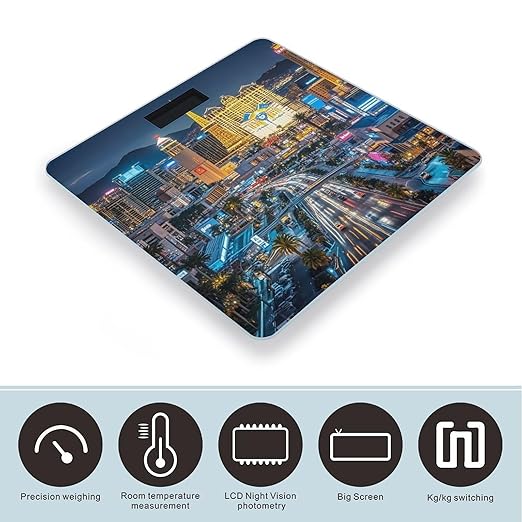 Las Vegas Night City Scale for Body Weight Smart Scales Digital Bathroom Scale High Precision Weighing Scales with Large Display Weighing Machine for People