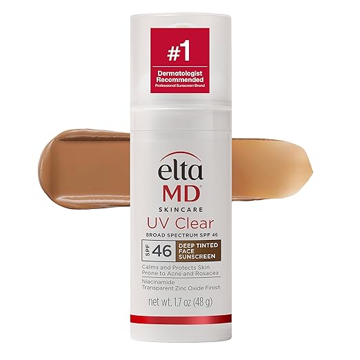 EltaMD UV Clear Tinted Face Sunscreen SPF 46 Oil Free Sunscreen for Sensitive Skin with Zinc Oxide Dermatologist Recommended