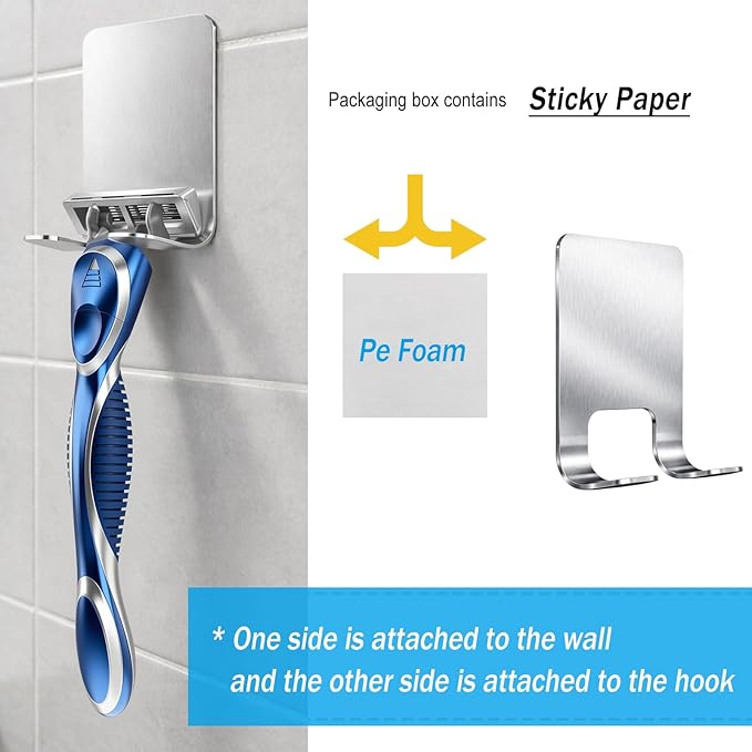 6-Blade Manual Razor for Men with Lubricating Strip 1 Ergonomic Non-Slip Handle Includes 8pack Razor Blade Refill Cartridges with Hanging Hook &amp Cleaning Brush Full Washable Design