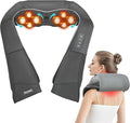Joyset Shiatsu Neck and Back Massager with HeatElectric Shoulder Massager for Pain Relief Deep Tissue3D Kneading Massage with Cloth Cover Easy to Clean Best Gift for Men Women Parents (Gray)