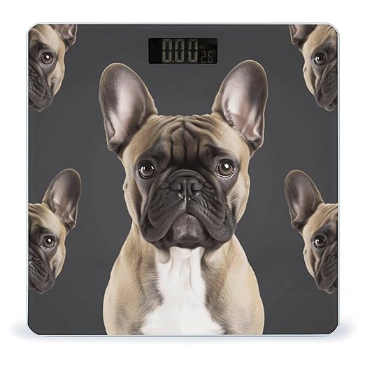 French Bulldog Weight Scale for Body Weight Digital Bathroom Scale High Capacity Accurate Digital Weighing Scales and Easy-to-Read on Backlit LCD Display Scales