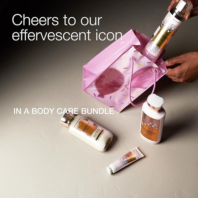 Bath &amp Body Works Champagne Toast Gift Set with Body Wash Fine Fragrance Mist Lotion &amp Hand Cream – Personal Care Collection for Gifts or Individual Use Champagne &amp Sparkling Berry Sce