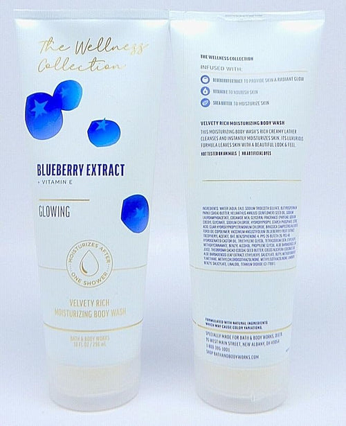 2 THE WELLNESS COLLECTION BLUEBERRY EXTRACT GLOWING bath BODY WASH