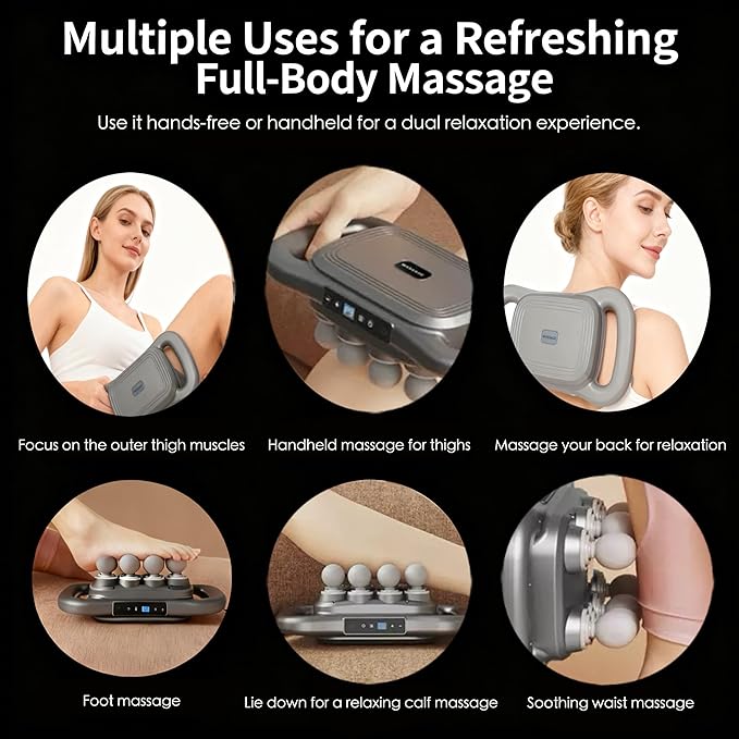 24-Head Deep Tissue Massage Gun Set – Portable Percussion Massager with 9 Modes &amp 9 Intensities Quiet Rechargeable Handheld Body Massager (Gray)