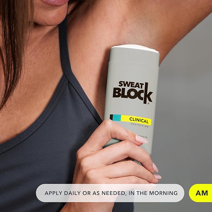 SweatBlock Maximum Clinical Strength Antiperspirant and Deodorant System for Men and Women Hyperhidrosis Aid for Excessive Sweating and Odor 10 DRIBOOST Wipes plus Sandalwood Deodorant Stick 2.7 oz