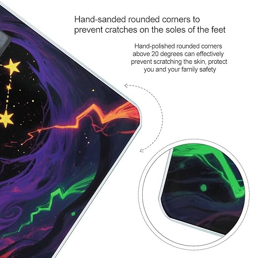 Blacklight Constellation Weight Scale Large Digital Bathroom Scales with Bright LED Display Non Slip Digital Scale and Step On Fashion Weighing Machine for Body