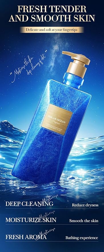 Shower Gel For Women Men Scented Body Wash Perfumed Bath &amp Shower Gel Gentle Formula ﻿ (Polar Ocean)