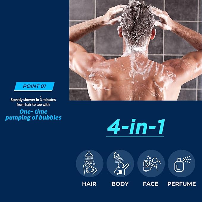 Foellie Homme All-In-One Perfume Body Wash 500ml Fragrances Cleanser for Men