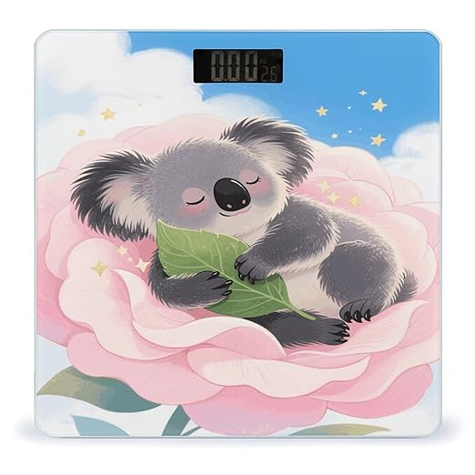 Cute Koala Weight Scale Large Digital Bathroom Scales with Bright LED Display Non Slip Digital Scale and Step On Fashion Weighing Machine for Body