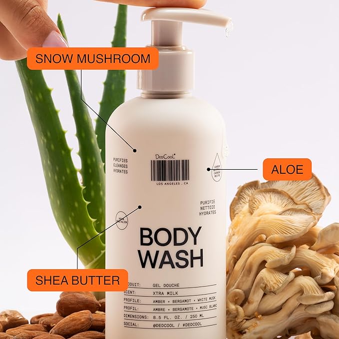 DedCool Body Wash Refill | 01 Taunt | Shea Butter &amp Snow Mushroom | Hydrating Non-Toxic Vegan | Bergamot Dew Cassis &amp Amber | 16 fl oz