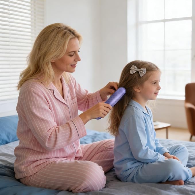 Straightener BrushLCD Display Straightening CombHeated Straightening Brush Hair Comb | for Women Girls Long Short Styling Home Travel Party Daily Dating Wedding