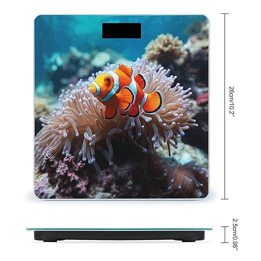 Clown Fish Smart Scale for Body Weight Accurate Bathroom Scale with LED Display Digital Weight Scales Weighing Machine High Precision Scales for Bath Home