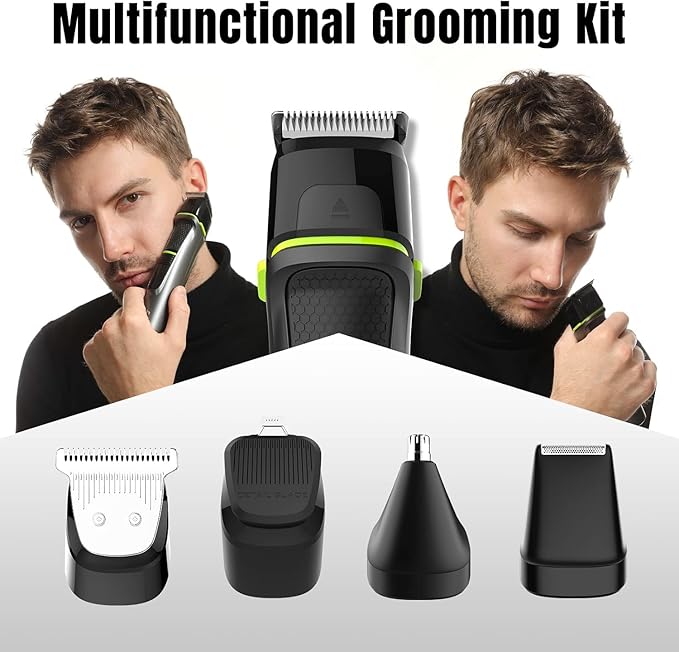 Beard Trimmer for Men Electric Trimmer and Shaver 14 in 1 Wet/Dry Waterproof USB Type-C Professional Hair Clippers Mustache Trimmer Body Nose Ear Face Trimmer Gifts for Men