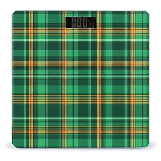 Women's Digital Bathroom Weighing Scale Automatic Switch Energy Saving Scale Smart Scale for Body Weight Green Scottish Tartan Plaid