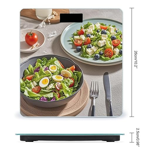 Delicious Salad Bathroom Scale for Body Weight Bathroom Weighing Scales with Back Lit LED Display Sturdy Tempered Glass Body Weight Bathroom Scale 400lb Weighing