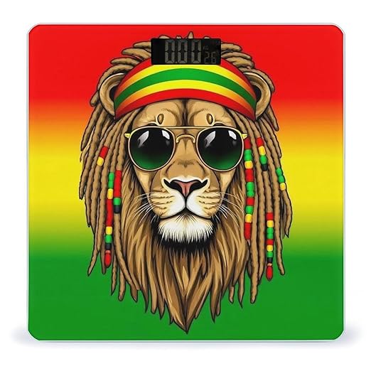 Smart Scale for Body Weight Automatic Switch Digital Bathroom Weighing Scale Rasta Flag Rastafarian Reggae Lion