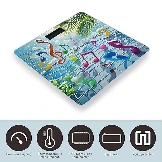 Musical Notes Scale for Body Weight Smart Scales Digital Bathroom Scale High Precision Weighing Scales with Large Display Weighing Machine for People
