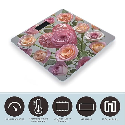 Heart Roses Weight Scale Highly Accurate Digital Weighing Scale with Large LCD Display Smart Bathroom Scales for Home Bedrooms and Gift Giving
