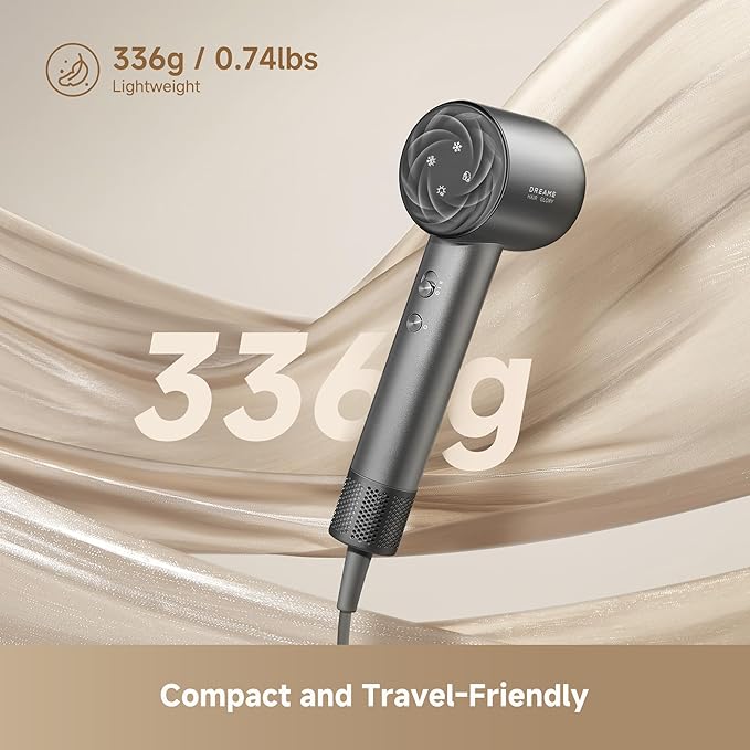 Dreame Glory Mix High-Speed Hair Dryer Dual Voltage 3 Magnetic Nozzles Perfume Infusion Customized Fragrant Drying NTC Control 300M Negative lons 110000RPM Motor 336g Lightweight Black