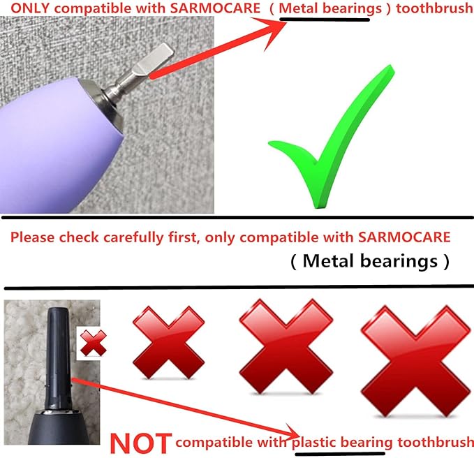 Replacement Toothbrush Heads ONLY Compatible with SARMOCARE Electric Toothbrush（Metal Bearing）Black 10Pack