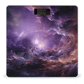 Purple Galaxy Scale for Body Weight Anti-Slip Tempered Glass Digital Bathroom Scales Clear LCD Display Weighing Scale Safe Rounded Corners Smart Scales