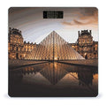 Louvre Museum in Paris Weight ScaleClear LED Display Bathroom Digital Weighing ScaleTempered Glass Digital Bathroom Scale for Body Weight Capacity Up to 400 Lbs