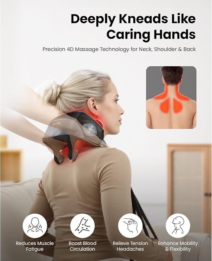 BOB AND BRAD D5 Pro Plus Massage Gun with Heat and Shiatsu Neck Massager