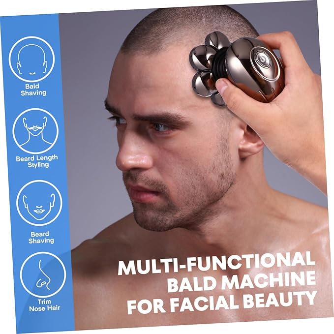 PartyKindom Head Electric Shaver for Men Beard Trimmer Multifunctional Razor Facial Cleaning Machine Travel Shaver Kit