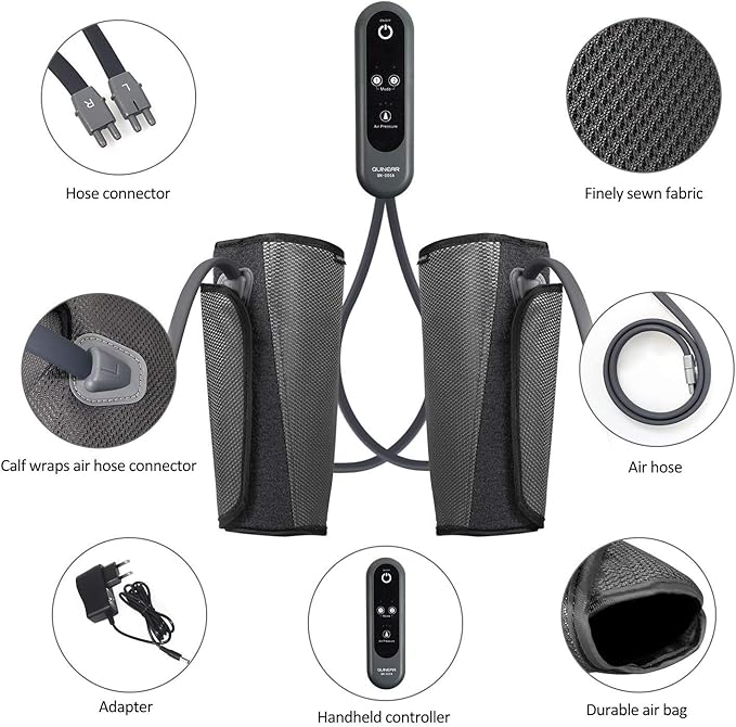 QUINEAR Air Compression Leg Massager for Circulation &amp Pain Relief Calf Massagers with 2 Modes &amp 3 Intensities Sequential Compression Device (SCD) for RLS Edema FSA-HSA - Ideal Gift