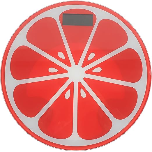 Digital Watermelon Design Weight Scale Portable Mini Round Body Weight Scale for Bathroom Use Orange Model Battery Not Included