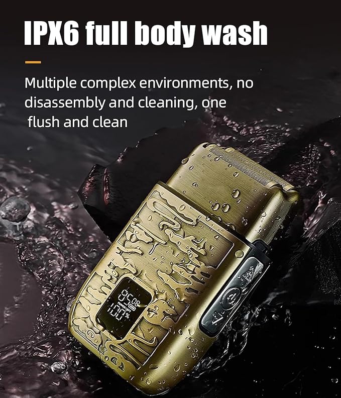 Head Shavers for Bald Men 3-Speeds Electric Razor Professional IPX6 Waterproof Metal Shell Beard Shaver with LCD Digital Display for Men