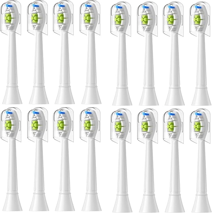 R4/8/12/16pcs Replacement Toothbrush Heads Compatible for with Philips Electric Brush Head 4100 6500 6100 7500 5300 1100(16pcs White)