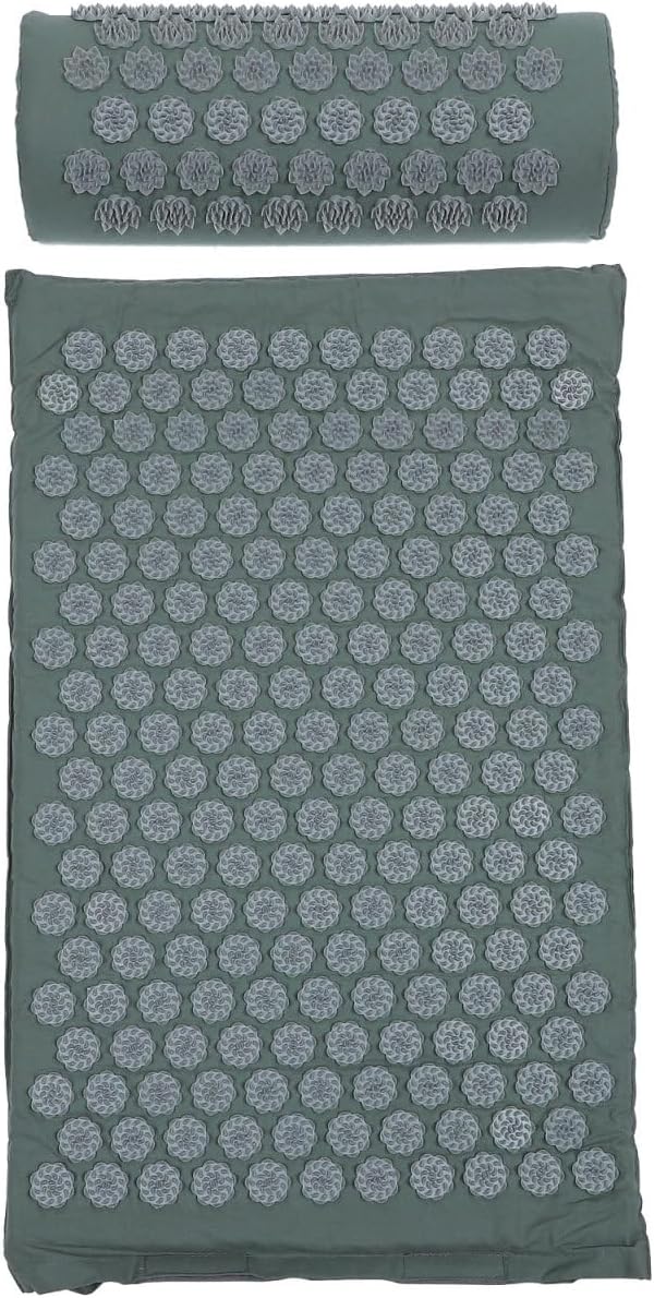 Acupressure Massage Mat and Pillow Set with Non-Slip Surface Relief Yoga Exercise Mat for Back and Neck Portable Massage Tools Kit with Carrying Bag for Wellness and Relaxation