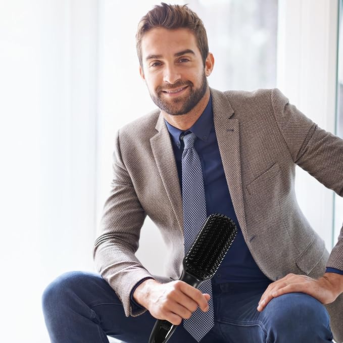 Gears Hair Straightener Brush for Men and Women Heated Beard Straightener Comb with Rotating Cord Multi-Functional Styling Tool for Natural Hair and Beard Grooming Idea