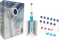 Pursonic S330 Deluxe Electric Toothbrush - Ultra Whitening Oscillating Rechargeable Battery Toothbrush for Adults with Dock Charger &amp 12 Brush Heads (Value Pack) (White)