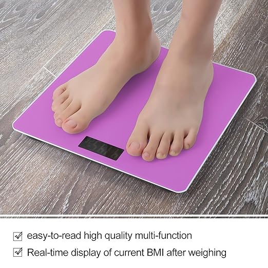 Automatic Switch Digital Bathroom Weighing Scale Smart Scale for Body Weight Purple Red