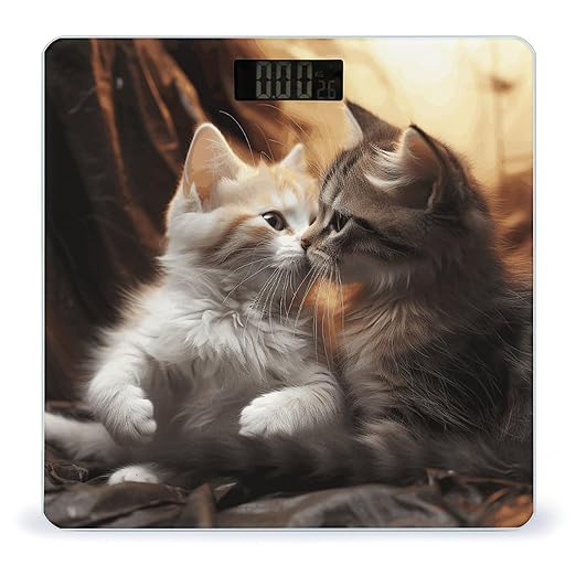 Cat Kiss Digital Bathroom Scale for Body Weight Weighing Scale with Backlit LCD Display High Precision Measurements &amp Measures Weight Up to 180kg