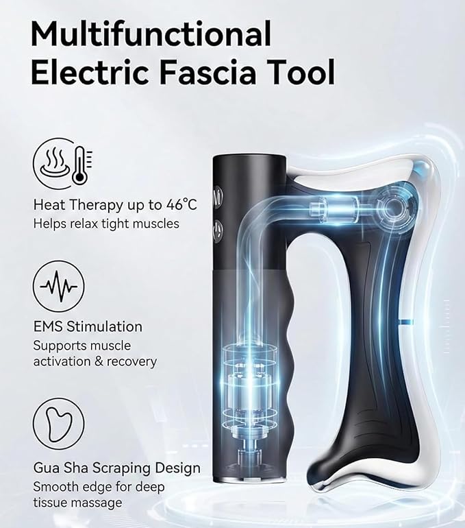 Sculptor Full Body Contour Device with Heat &amp EMS Cellulite Massager Skin Firming &amp Lymphatic Drainage Muscle Relief Better Circulation Electric Fascia Knife for Belly Arm Waist Leg (Blac