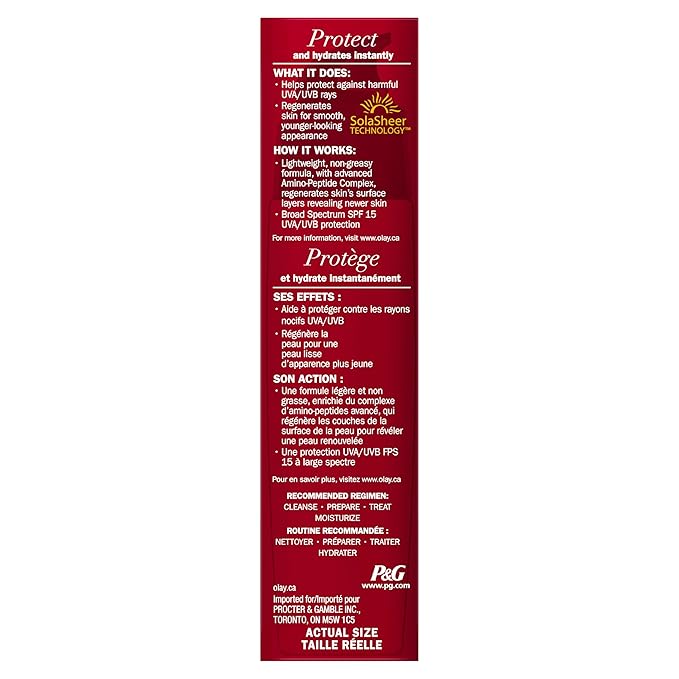 Olay Regenerist Regenerating Face Lotion with Sunscreen SPF 15 Broad SpectrumNo Scent2.5 fl oz(Pack of 2)