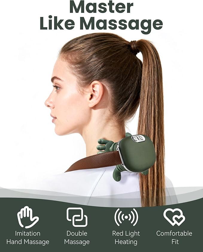 Neck and Back Massager Bionic Hand 4D Neck Massager Heated Comfort Feature Three-Level Adjustment N7 Master Hand Massager Wireless &amp Quiet Design (1Pc)