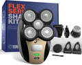 Freebird FlexSeries Electric Head &amp Body Hair Shaver - Mens Cordless Rechargeable Wet/Dry Skull Bald Head Back &amp Groin Waterproof Razor with Rotary Blades Clippers Nose Trimmer Brush Massa