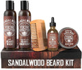 Viking Revolution Ultimate Conditioner for Men's Beard Grooming - Softens Smoothes and Soothes Beard Itch- Contains Wash Conditioner Oil Balm and Comb- Sandalwood Scent