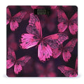 Pink Butterfly Scale for Body Weight Anti-Slip Digital Bathroom Scale Sturdy Toughened Glass Weighing Scales High Precision Safe Rounded Corners Smart Scales