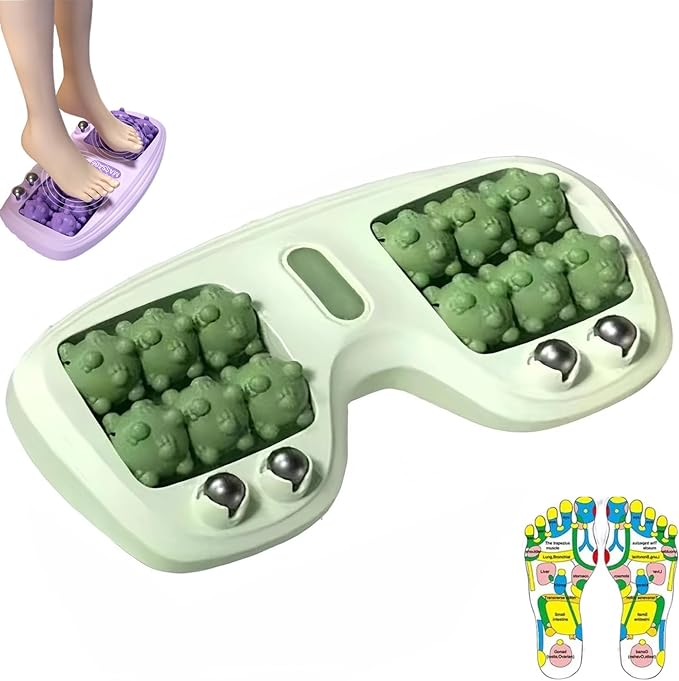 Foot Massager Roller for Plantar Fasciitis Relief Dual Foot Massage Roller for Plantar Fasciitis Relief Feet Massager Portable Reflexology Massager for Stress Relief &amp Improved Circulation (Gree
