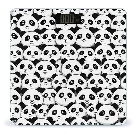 Smart Scale for Body Weight Automatic Switch Digital Bathroom Weighing Scale Cute Panda Black and White