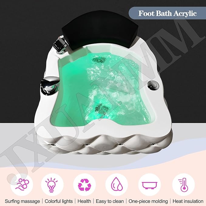 Acrylic Footbath Foot Soak Tub Acrylic Pedicure Sink with Heat and Massage Pedicure Bowl Salon Massage Equipment Home Foot Bath Special for Hotel Foot Bath Club for Foot Soaking K