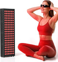 Red Light Therapy Box 5in1 LED with 630-660-810-830-850 Metal Case 3 Modes Red Light Panel with Soft Belt 6 Timing Set - 9 Pulse Modes - 4-Level - Red Light Therapy Panel for Body